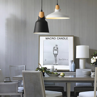 ZOWALA - Minimalist Black White Metal Bell Dining Room Pendant Light Image - 3