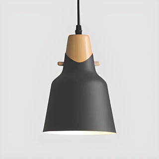 ZOWALA - Minimalist Black White Metal Bell Dining Room Pendant Light Image - 4