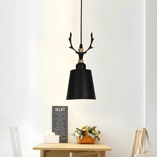 ZOWALA - Nordic Colorful Metal Bucket Antler Kids Room Pendant Light Image - 1