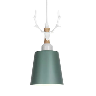 ZOWALA - Nordic Colorful Metal Bucket Antler Kids Room Pendant Light Image - 11