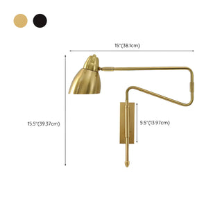 ZOWALA - Nordic Swing Arm Adjustable Iron Bedroom Black Wall Sconce Image - 12