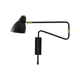 ZOWALA - Nordic Swing Arm Adjustable Iron Bedroom Black Wall Sconce Image - 3