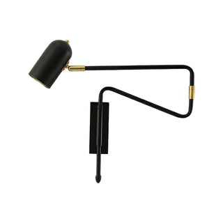 ZOWALA - Nordic Swing Arm Adjustable Iron Bedroom Black Wall Sconce Image - 8