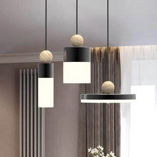 ZOWALA - Modern Cylinder Dining Room LED Black Triple Pendant Light Image - 1