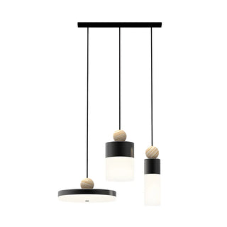 ZOWALA - Modern Cylinder Dining Room LED Black Triple Pendant Light Image - 5