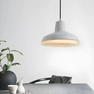 ZOWALA - Industrial Dining Room Cement Grey Dome Pendant Light Image - 1