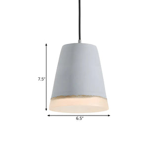 ZOWALA - Industrial Dining Room Cement Grey Dome Pendant Light Image - 12