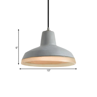 ZOWALA - Industrial Dining Room Cement Grey Dome Pendant Light Image - 13