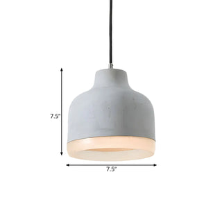 ZOWALA - Industrial Dining Room Cement Grey Dome Pendant Light Image - 14