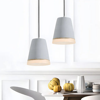 ZOWALA - Industrial Dining Room Cement Grey Dome Pendant Light Image - 4