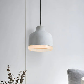 ZOWALA - Industrial Dining Room Cement Grey Dome Pendant Light Image - 5