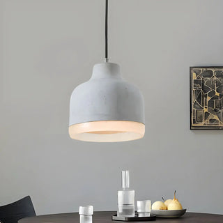 ZOWALA - Industrial Dining Room Cement Grey Dome Pendant Light Image - 6