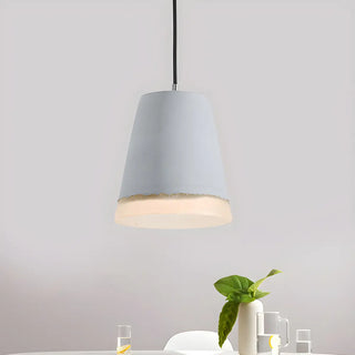 ZOWALA - Industrial Dining Room Cement Grey Dome Pendant Light Image - 7