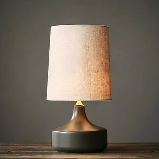 Living Room Simple Column Fabric Gray Base Table Lamp Zawala Image - 10