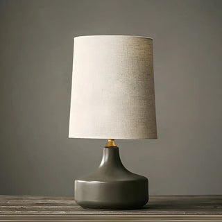 Living Room Simple Column Fabric Gray Base Table Lamp Zawala Image - 7