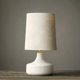 Living Room Simple Column Fabric Gray Base Table Lamp Zawala Image - 8
