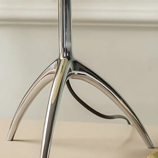 Stylish Chrome Tripod White Glass Shade Table Lamp Zawala Image - 13