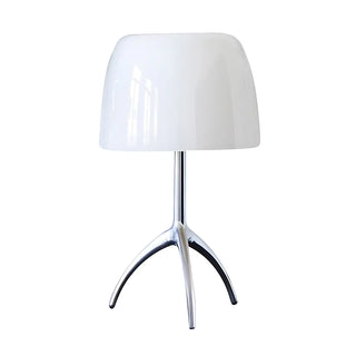Stylish Chrome Tripod White Glass Shade Table Lamp Zawala Image - 18