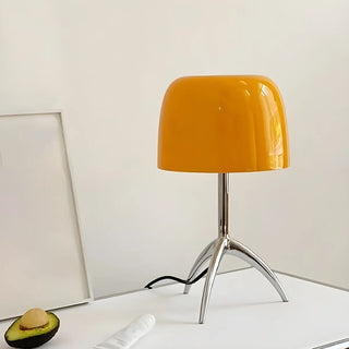 Stylish Chrome Tripod White Glass Shade Table Lamp Zawala Image - 3