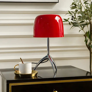 Stylish Chrome Tripod White Glass Shade Table Lamp Zawala Image - 8