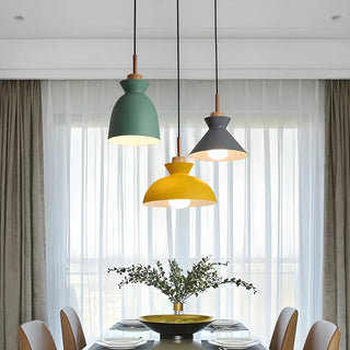 Modern Colorful Mini Metal Bell Pendant Light Set Zawala Image - 1
