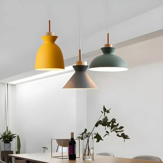 Modern Colorful Mini Metal Bell Pendant Light Set Zawala Image - 4