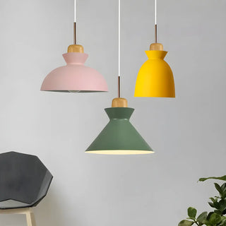 Modern Colorful Mini Metal Bell Pendant Light Set Zawala Image - 5