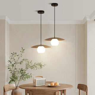 ZOWALA - Nordic Disc Glass Mini Dining Room Black Pendant Light Image - 1