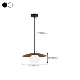 ZOWALA - Nordic Disc Glass Mini Dining Room Black Pendant Light #size