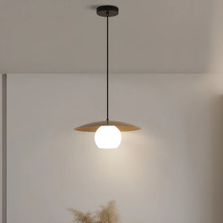 ZOWALA - Nordic Disc Glass Mini Dining Room Black Pendant Light Image - 4