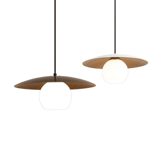 ZOWALA - Nordic Disc Glass Mini Dining Room Black Pendant Light Image - 5