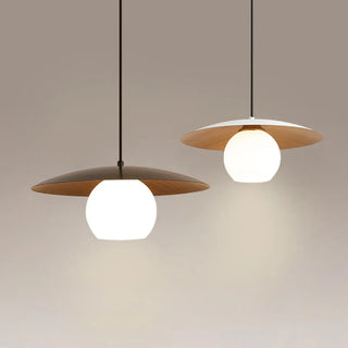 ZOWALA - Nordic Disc Glass Mini Dining Room Black Pendant Light Image - 8