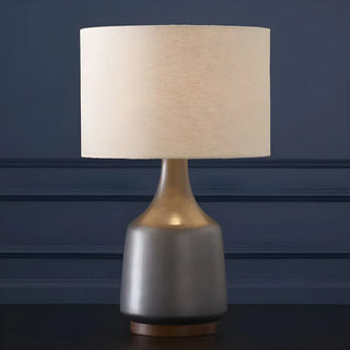 Vintage Drum Fabric Ceramic Bottle Base Bedside Lamp Zawala Image - 4