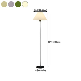 Nordic Green Cone Fabric Shade Metal LED Floor Lamp Zawala #size
