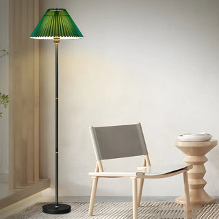 Nordic Green Cone Fabric Shade Metal LED Floor Lamp Zawala Image - 2