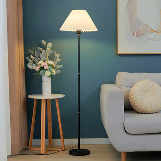 Nordic Green Cone Fabric Shade Metal LED Floor Lamp Zawala Image - 3