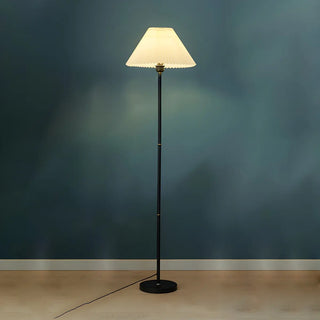 Nordic Green Cone Fabric Shade Metal LED Floor Lamp Zawala Image - 4