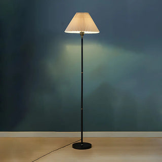 Nordic Green Cone Fabric Shade Metal LED Floor Lamp Zawala Image - 5
