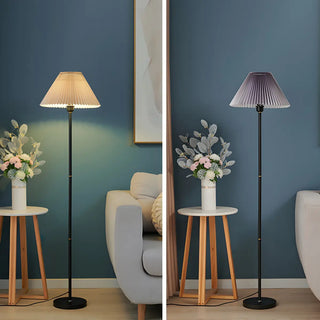 Nordic Green Cone Fabric Shade Metal LED Floor Lamp Zawala Image - 6
