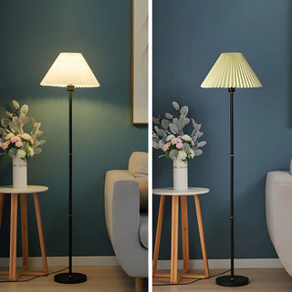 Nordic Green Cone Fabric Shade Metal LED Floor Lamp Zawala Image - 7