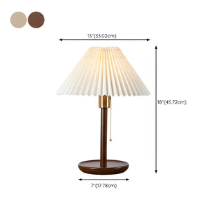 Modern Wooden Umbrella Shade Table Lamp - White, 8.5" #size