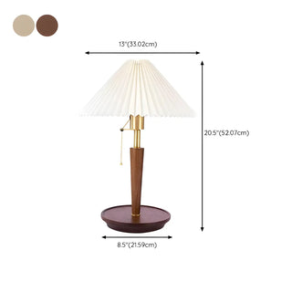 Modern Wooden Umbrella Shade Table Lamp - White, 8.5" Image - 15