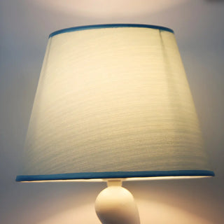Simple Nordic White Fabric Curved Metal Base Table Lamp Zawala Image - 4
