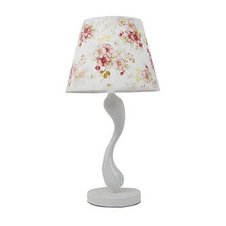 Simple Nordic White Fabric Curved Metal Base Table Lamp Zawala Image - 11