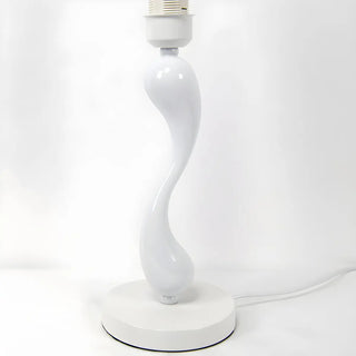 Simple Nordic White Fabric Curved Metal Base Table Lamp Zawala Image - 8