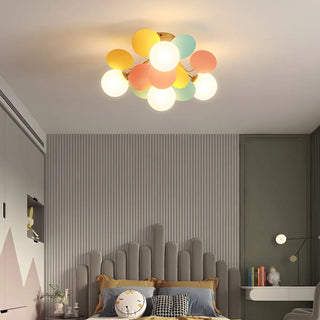 ZOWALA - Nordic Glass Bubble Semi-Flush Mount Lamp Image - 10