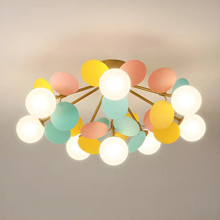 ZOWALA - Nordic Glass Bubble Semi-Flush Mount Lamp Image - 15