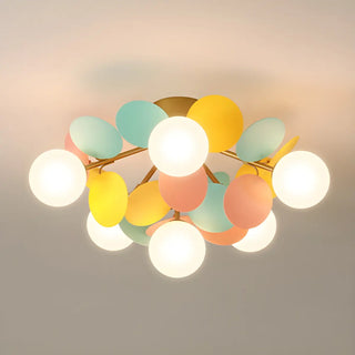 ZOWALA - Nordic Glass Bubble Semi-Flush Mount Lamp Image - 17