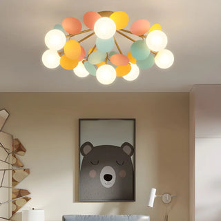 ZOWALA - Nordic Glass Bubble Semi-Flush Mount Lamp Image - 2