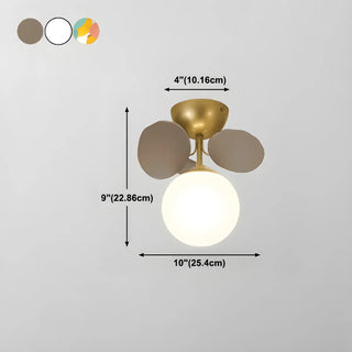 ZOWALA - Nordic Glass Bubble Semi-Flush Mount Lamp #size